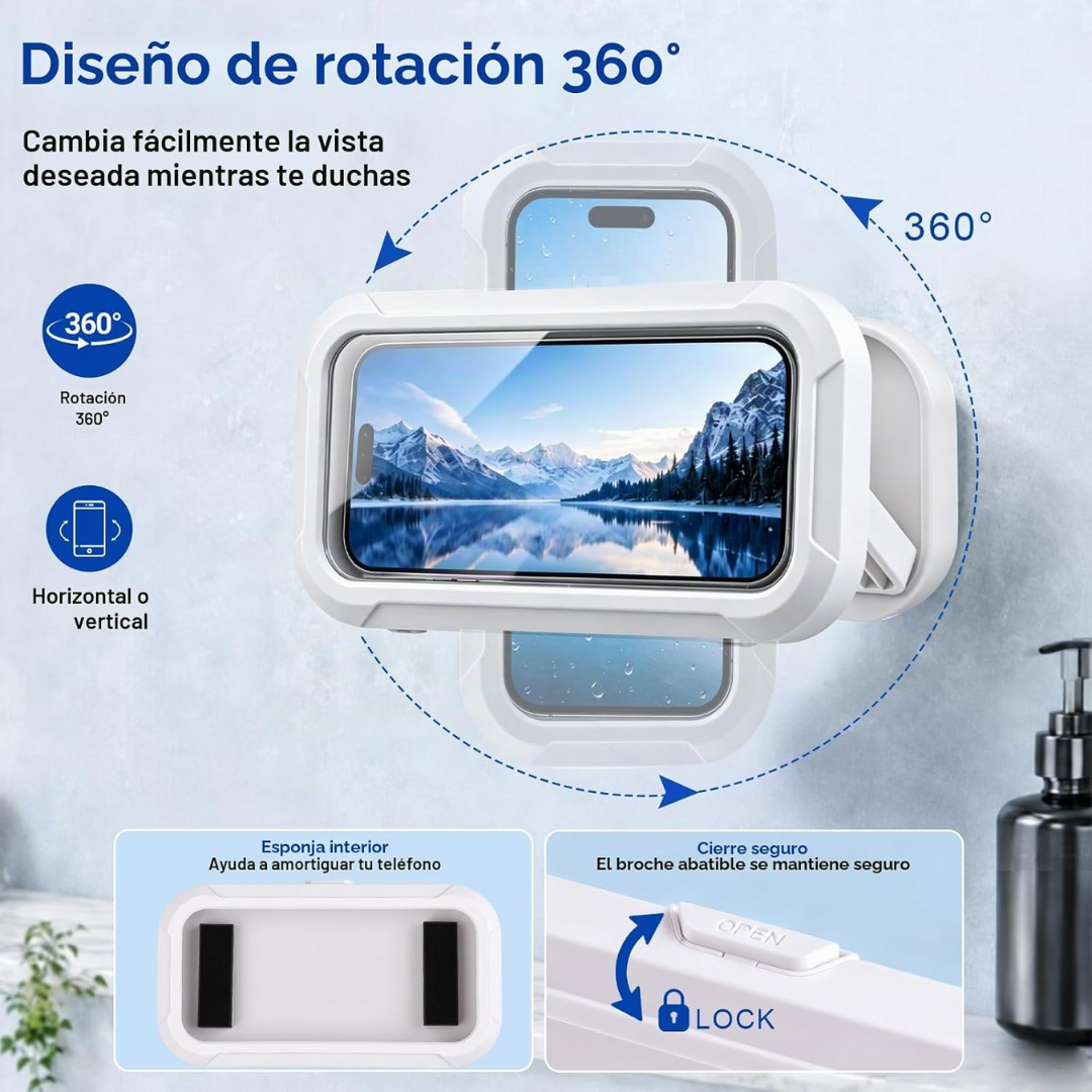 Soporte Impermeable de Móvil para Ducha